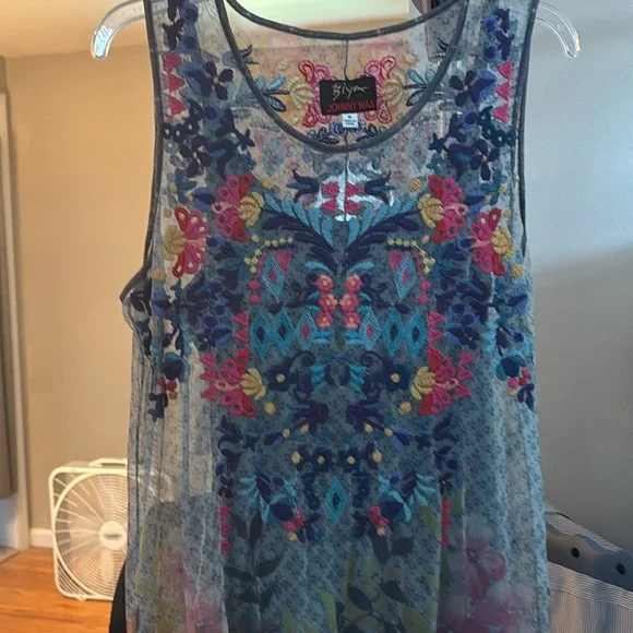 Biya X Johnny Was Rhandi Mesh Dress with Slip - Size Medium - Picture 4 of 4